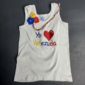 Ovejita Yo Amo VENEZUELA Bordado Camiseta Ninas 5 Girls Size S 1406